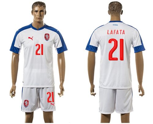Czech #21 Lafata Away Soccer Country Jersey - Click Image to Close